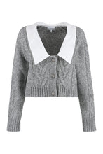 Load image into Gallery viewer, Cable-knit wool cardigan
