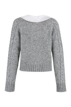 Load image into Gallery viewer, Cable-knit wool cardigan