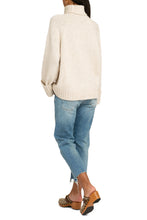Load image into Gallery viewer, Cable-knit turtleneck sweater