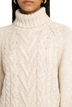 Load image into Gallery viewer, Cable-knit turtleneck sweater