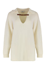 Load image into Gallery viewer, Sweater in mixed wool with a jewel strap