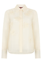 Load image into Gallery viewer, Silk Shirt with Floral Applications