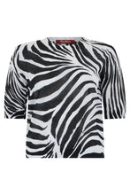 Load image into Gallery viewer, Animal print sweater with short sleeves