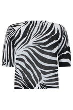 Load image into Gallery viewer, Animal print sweater with short sleeves