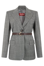 Load image into Gallery viewer, Single-breasted blazer with belt at the waist