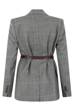 Load image into Gallery viewer, Single-breasted blazer with belt at the waist