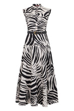 Load image into Gallery viewer, Midi dress in animal print cotton
