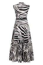 Load image into Gallery viewer, Midi dress in animal print cotton