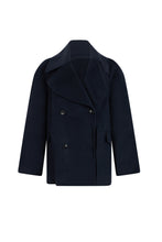 Load image into Gallery viewer, Short double-breasted coat in mixed wool and cashmere
