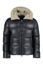 Load image into Gallery viewer, Hooded bomber-style down jacket