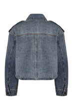 Load image into Gallery viewer, Denim jacket with rhinestones