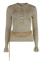 Load image into Gallery viewer, Ribbed lurex yarn sweater