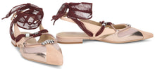 Load image into Gallery viewer, Slingback sandals in leather and fabric