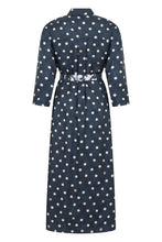 Load image into Gallery viewer, Long silk dress with polka dots