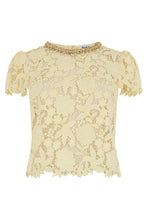 Load image into Gallery viewer, Lace top with jewel collar