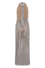 Load image into Gallery viewer, Long dress with draping and rhinestones