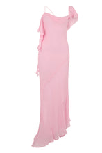 Load image into Gallery viewer, Midi dress with asymmetric neckline