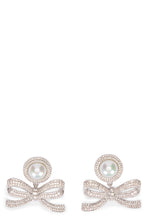 Load image into Gallery viewer, Earrings with bow and pearl