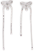 Load image into Gallery viewer, Bow earrings with crystal drop