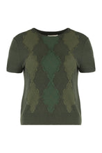 Load image into Gallery viewer, Argyle short-sleeve sweater in a wool blend