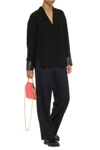 Load image into Gallery viewer, Blouse with faux leather details