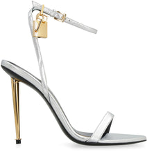 Load image into Gallery viewer, Padlock metallic leather sandals