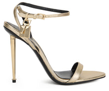 Load image into Gallery viewer, Padlock sandal 105 in metallic leather