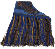 Load image into Gallery viewer, Silk scarf with paisley print and fringes