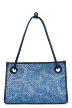 Load image into Gallery viewer, Small jacquard denim shopper bag