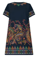 Load image into Gallery viewer, Short silk dress with print