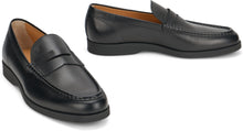 Load image into Gallery viewer, Black Leather Slip-On Moccasin