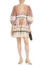 Load image into Gallery viewer, Devi Spliced Billow linen mini dress