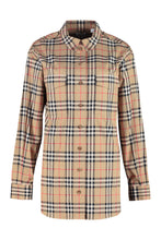 Load image into Gallery viewer, Oversize vintage check motif shirt
