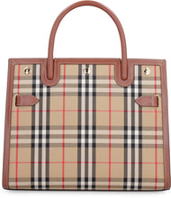 Load image into Gallery viewer, Title bag in leather and Vintage Check fabric
