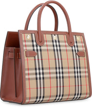 Load image into Gallery viewer, Title bag in leather and Vintage Check fabric