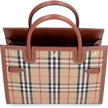Load image into Gallery viewer, Title bag in leather and Vintage Check fabric
