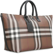 Load image into Gallery viewer, Checked canvas boston bag