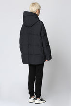 Load image into Gallery viewer, Hooded techno fabric down jacket