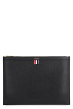 Load image into Gallery viewer, Logo detail flat leather pouch