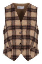 Load image into Gallery viewer, Plaid single-breasted vest
