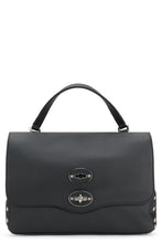 Load image into Gallery viewer, Postina bag small in smooth leather in black color
