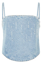 Load image into Gallery viewer, Denim top with Strass
