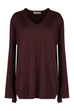 Load image into Gallery viewer, Plum shirt with long sleeves, elegant and versatile.
