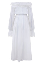 Load image into Gallery viewer, Long off-the-shoulder cotton dress
