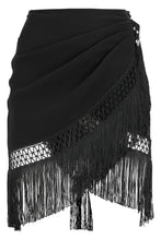 Load image into Gallery viewer, Short asymmetric skirt with fringes
