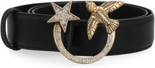 Load image into Gallery viewer, Leather belt with buckle with logo
