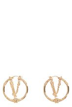 Load image into Gallery viewer, Virtus logo hoop earrings
