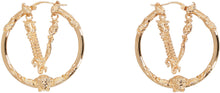 Load image into Gallery viewer, Virtus logo hoop earrings
