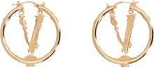 Load image into Gallery viewer, Virtus logo hoop earrings
