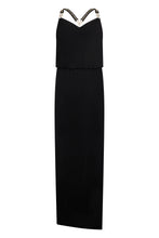Load image into Gallery viewer, Long black dress with jewel straps
